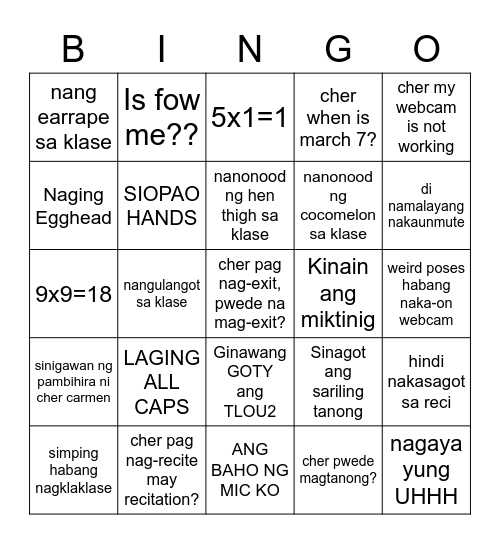 otis bingo Card