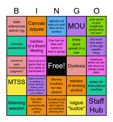 Perfection Holiday Fun Bingo Card