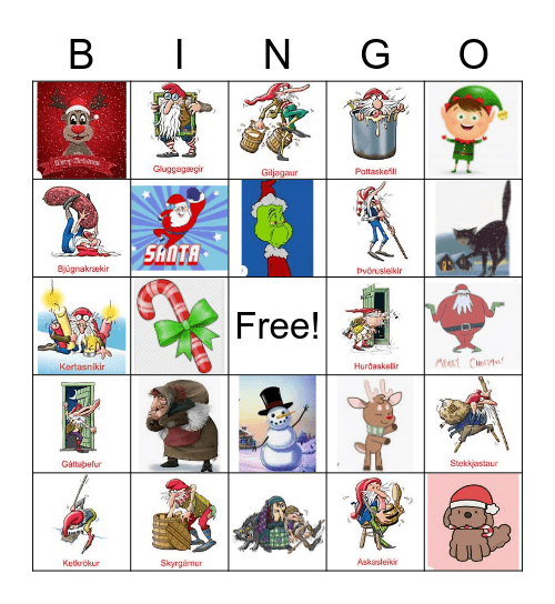 Christmas in Iceland Bingo Card