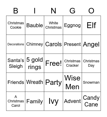 Christmas Bingo Card