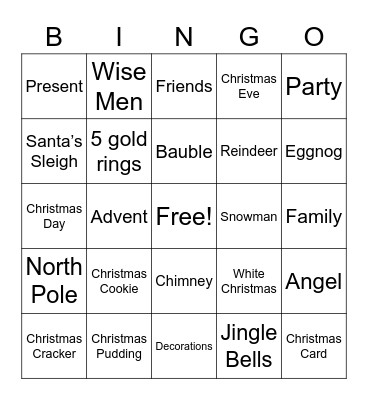 Christmas Bingo Card