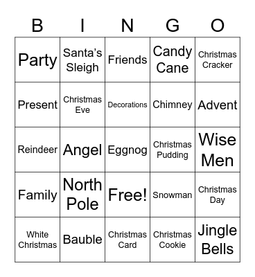 Christmas Bingo Card