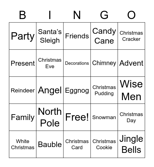 Christmas Bingo Card