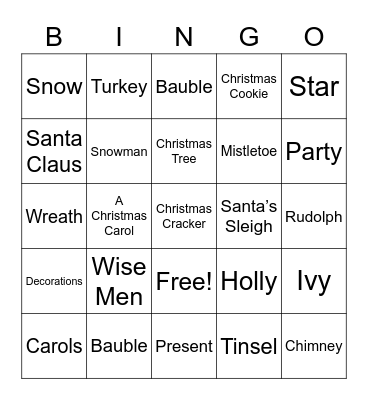 Christmas Bingo Card
