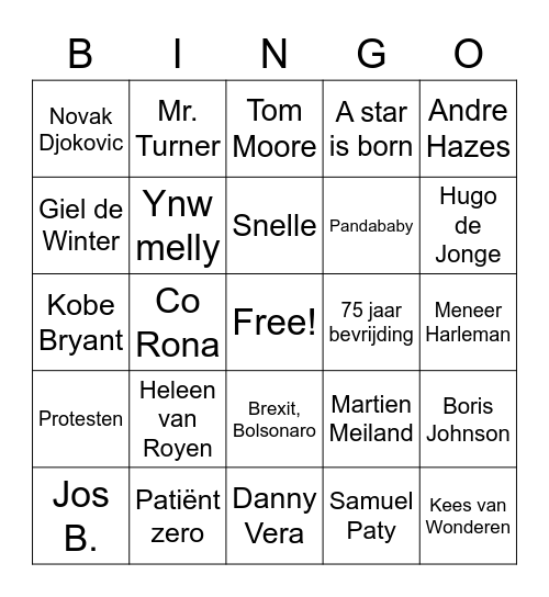 Dé 2020 De Marke Bingo Card