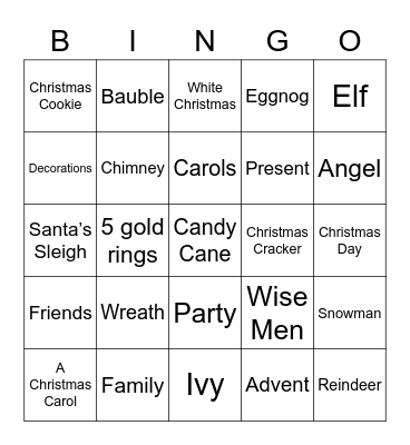 Christmas Bingo Card