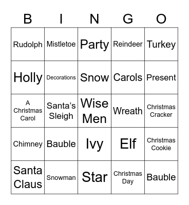 Christmas Bingo Card
