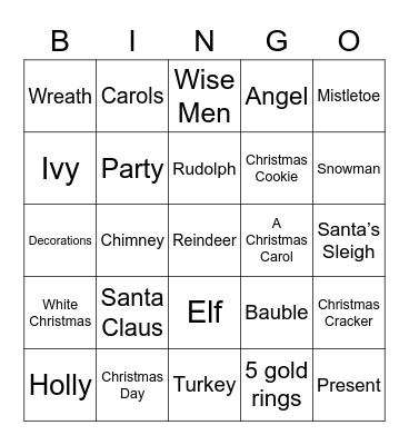 Christmas Bingo Card