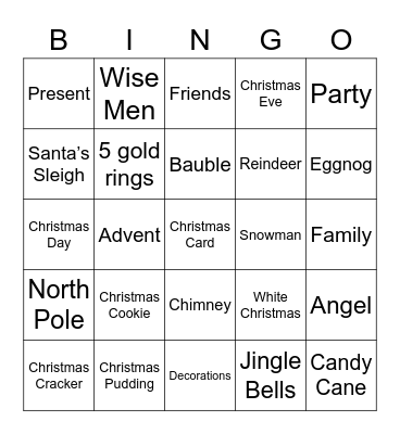 Christmas Bingo Card