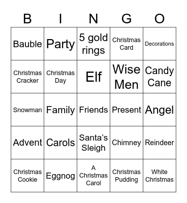 Christmas Bingo Card