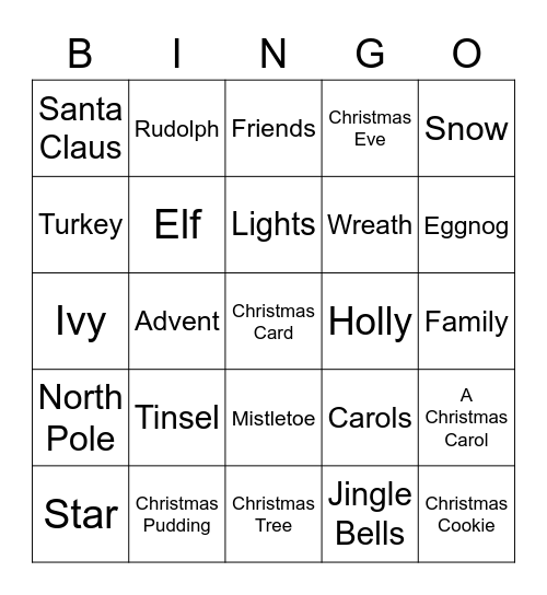 Christmas Bingo Card