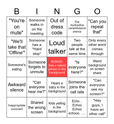 Conference bingo Card