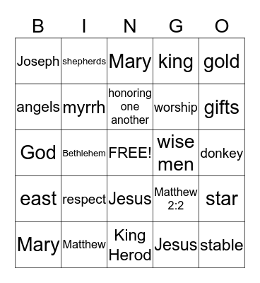 Christmas BINGO Card