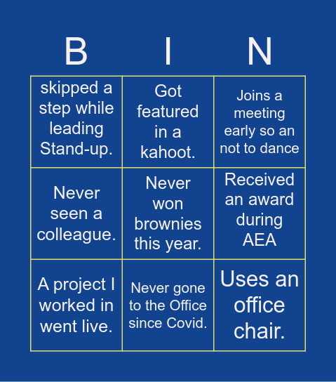 Arifu Meetings Bingo Card