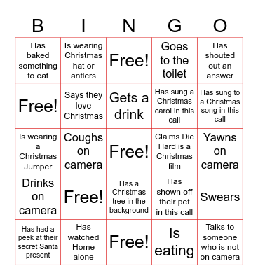 Christmas Team night Bingo! Someone who... Bingo Card