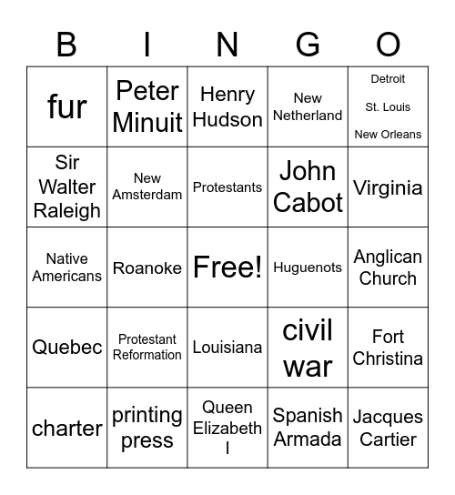 Chapter 2 Section 4 Bingo Card