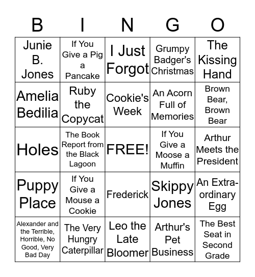 Children's Books Bingo Card