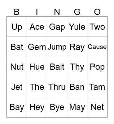 Jen Anne Maddren bingo Card