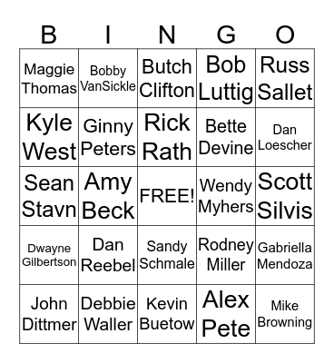 North American Tool Bingo Card