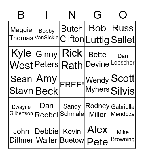 North American Tool Bingo Card