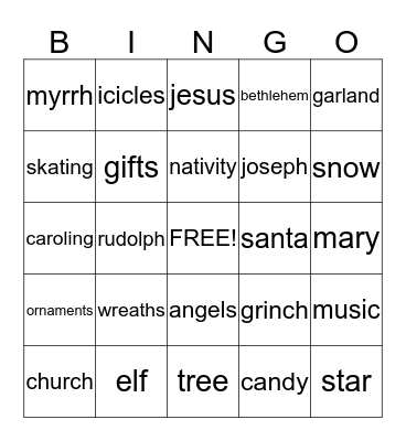 Christmas Bingo Card