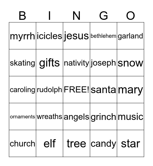 Christmas Bingo Card