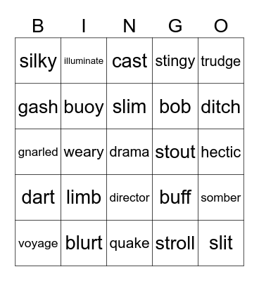 3rd Grade WordMasters Challenge February 2021 Bingo Card