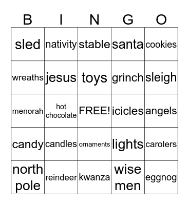 Christmas Bingo Card