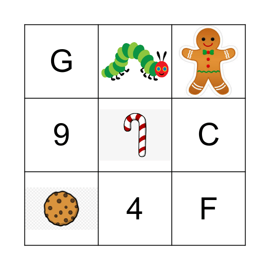 Candy Cane Bingo Card