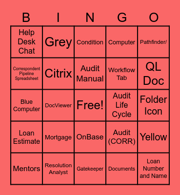 First Day RA Bingo Card