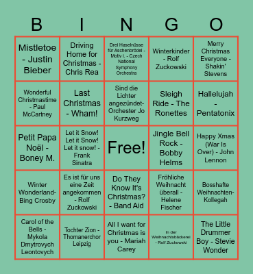 NurBaute//YMUSIC X-Mas Tunes Bingo Card