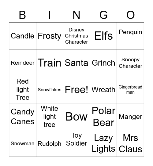 Christmas lights2020 Bingo Card