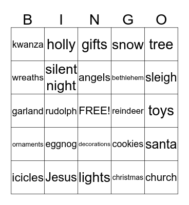 Christmas Bingo Card