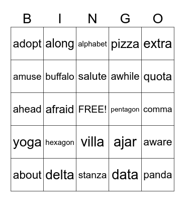 Schwaingo Bingo Card