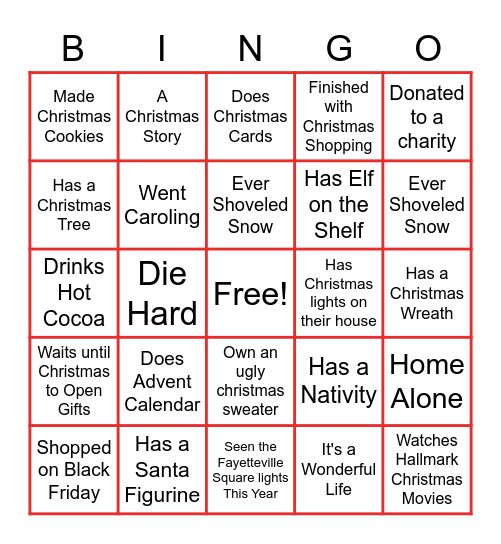 Scott's Tot's Christmas Bingo Card