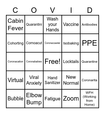GaP Holiday COVID Virtual Bingo Card