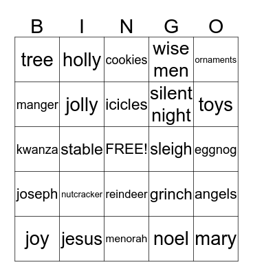 Christmas Bingo Card