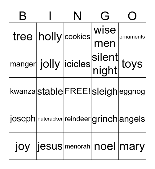 Christmas Bingo Card