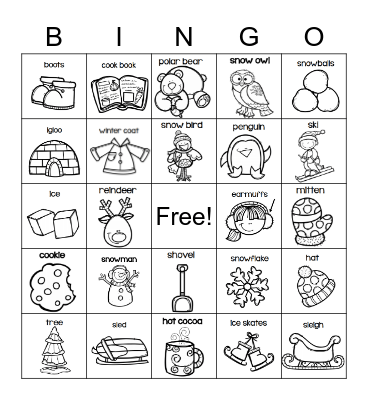 Winter Bingo Card