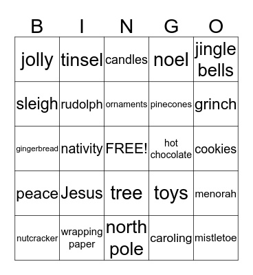 Christmas Bingo Card