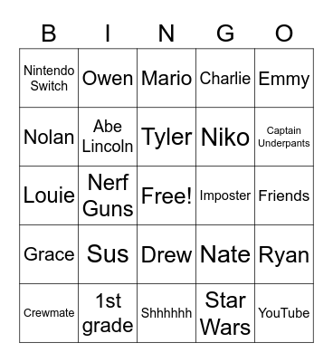 Patrick's Birthday! Bingo Card