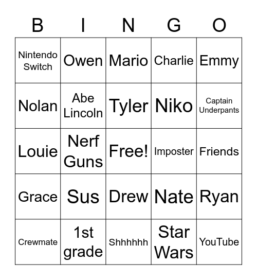 Patrick's Birthday! Bingo Card