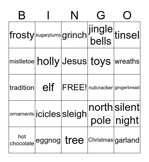 Christmas Bingo Card