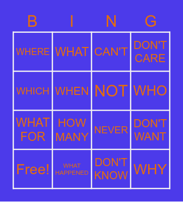 MGA ASL Common Phrases Bingo Card