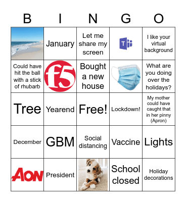 GSS Holiday Celebration Bingo Card