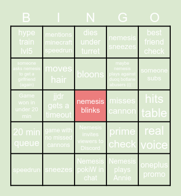 🎄 nemesis christmas bingo  🎄 Bingo Card