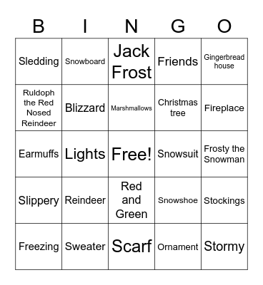 Winter Bingo Card