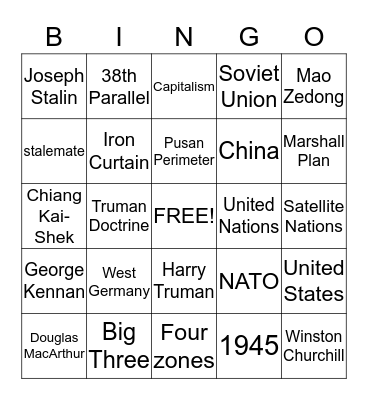 Ch. 18 - Sec. 1 and 2 Bingo Card