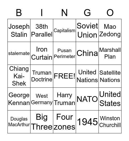 Ch. 18 - Sec. 1 and 2 Bingo Card