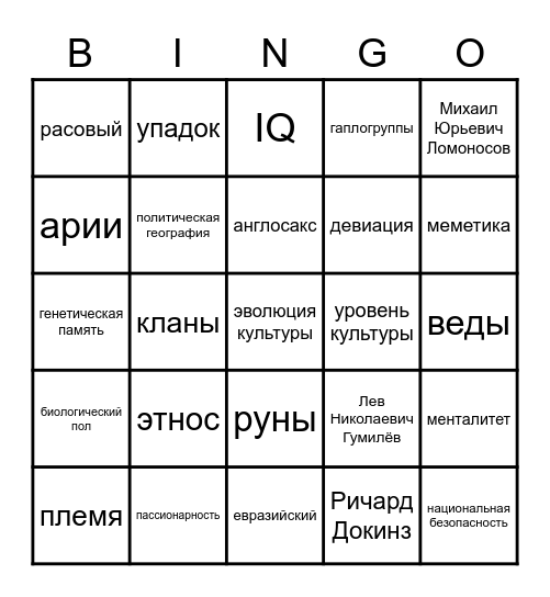 "Красные флаги соц-гум наук" Bingo Card